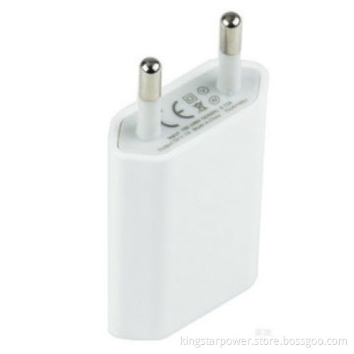 White USB Home Wall Charger for iPhone, iPad, iPod, 5V 1.0Ah Output, US/EU/AU Plug